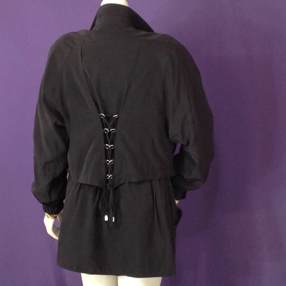 Gallery Black Drawstring Waist Lining Jacket - image 1